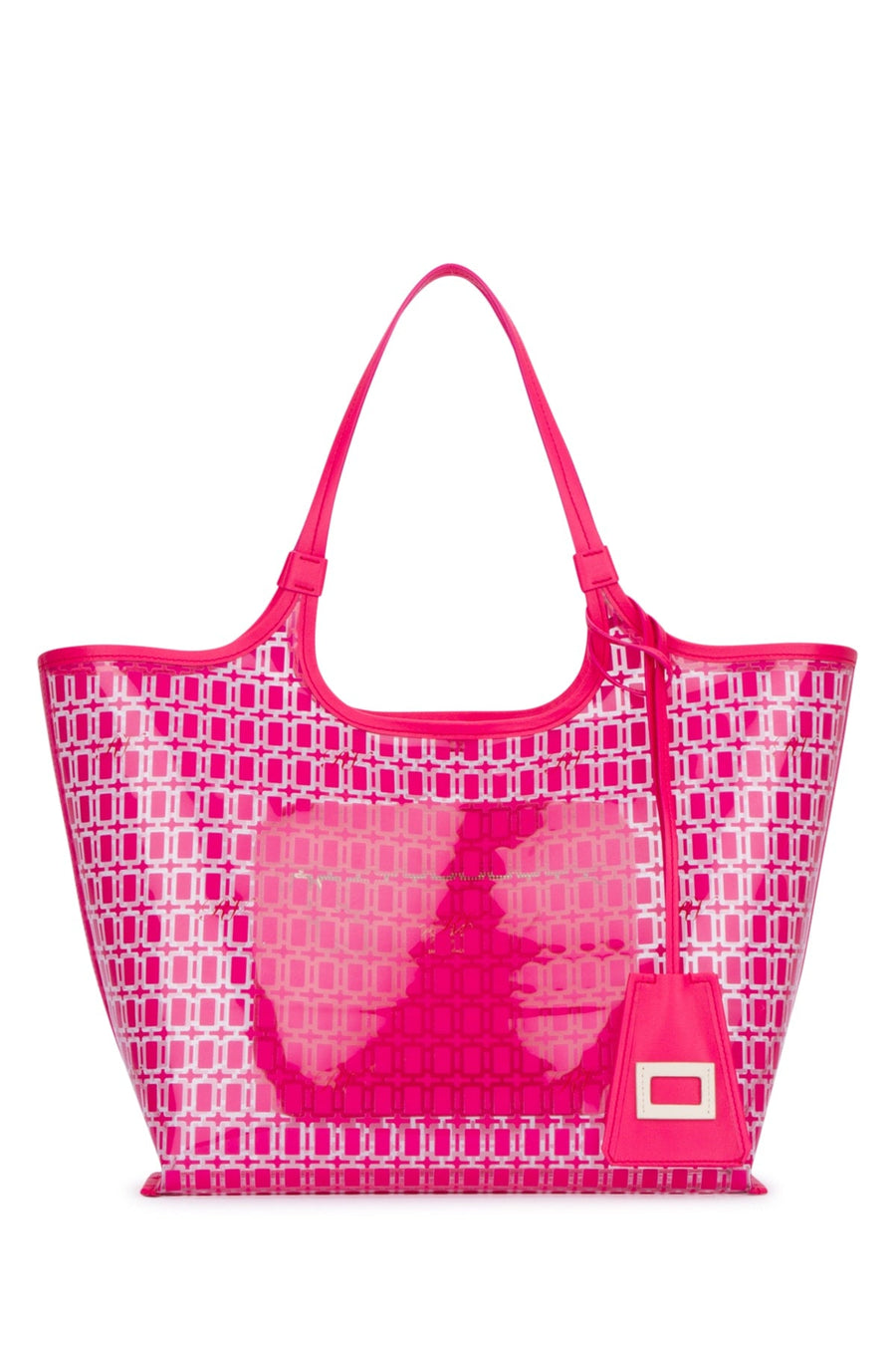 Roger Vivier Geometric Jacquard Tote Bag — Pink