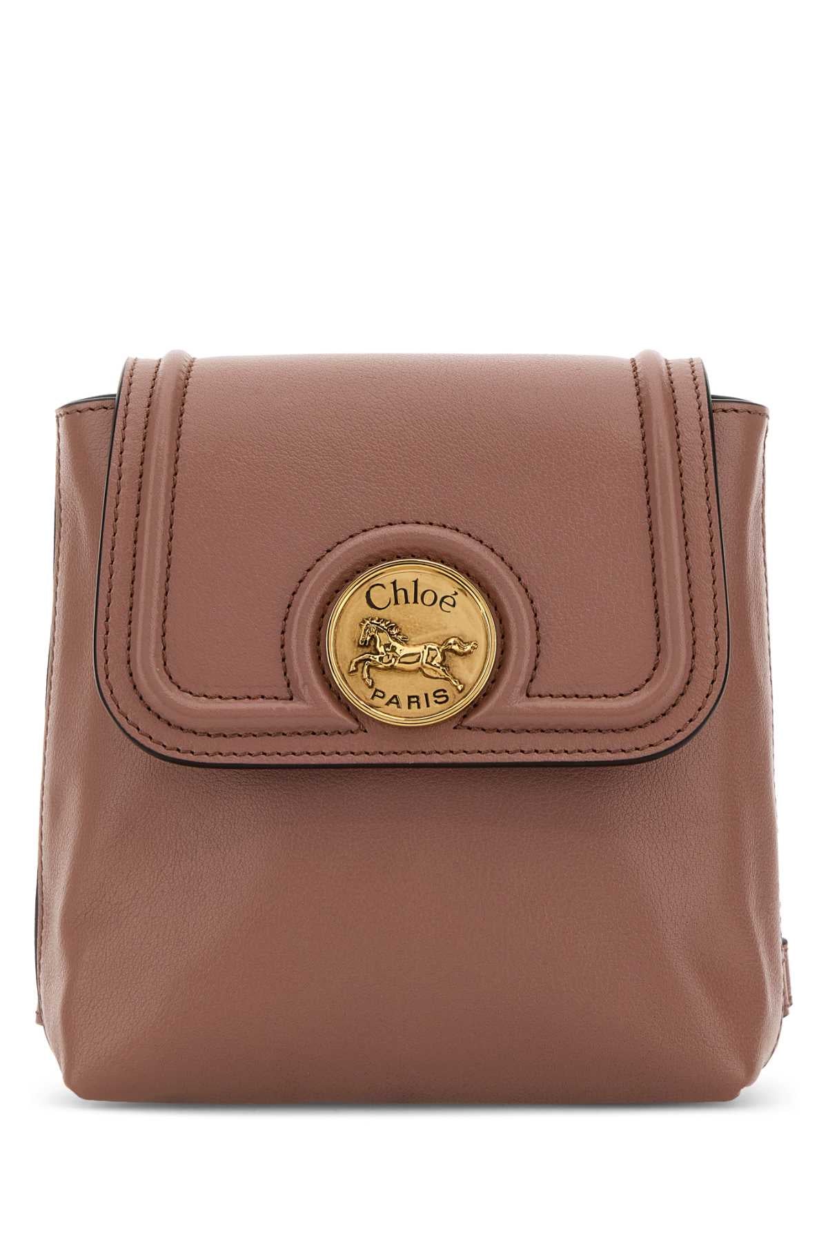 Chloé Leather Horse Medal Backpack — Brown Top Handle Bags