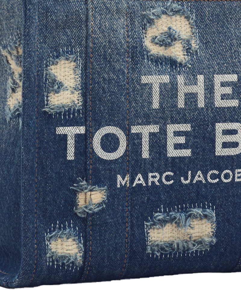 Marc Jacobs Distressed Rip-And-Repair Denim Tote Bag — Blue Cotton
