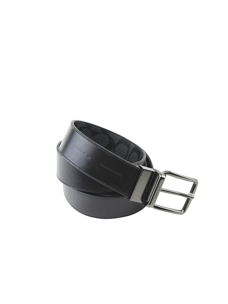 Coach Reversible Leather Belt — Black