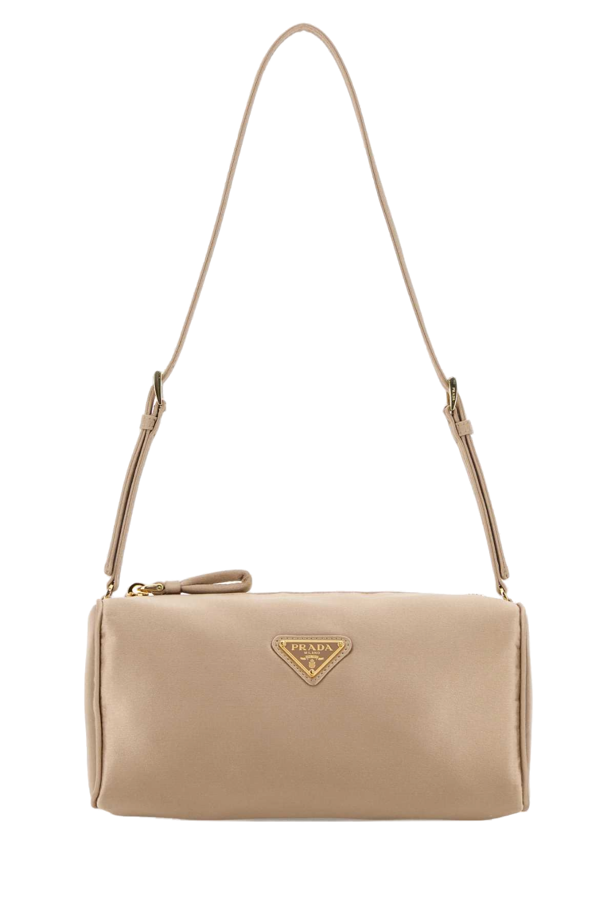 Prada Satin Shoulder Bag — Beige