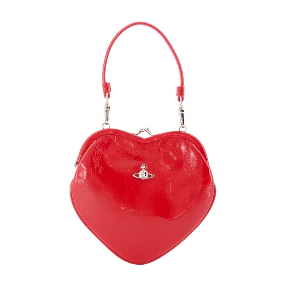 Vivienne Westwood Belle Heart Shoulder Bag — Red Calfskin