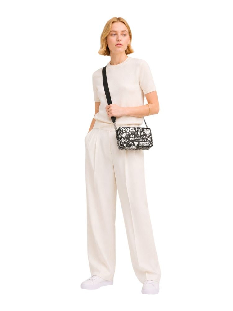 Marc Jacobs Printed Calf Leather Crossbody Bag — Black