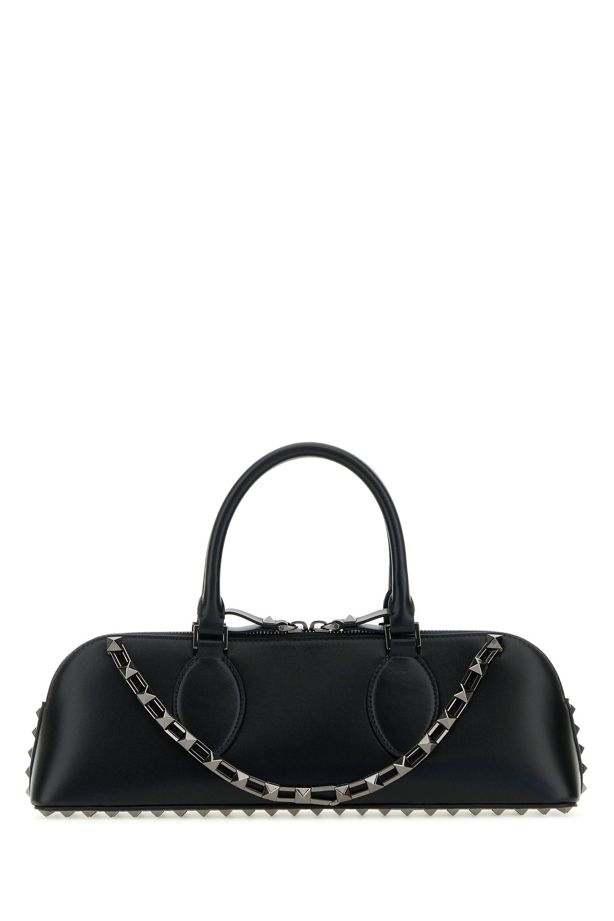 Valentino Garavani Studded Calf Leather Top Handle Bag — Black - Bos Taurus