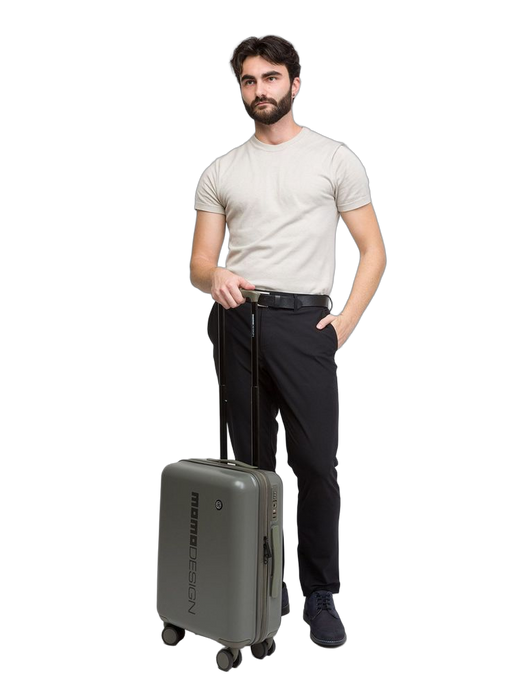 Momo Design Travel Trolley Bag — Green Metallic Fiber Hand