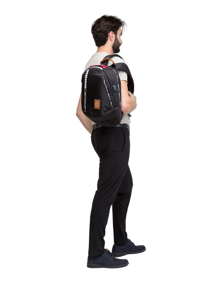 Momo Design Dual Strap Nylon Backpack — Black