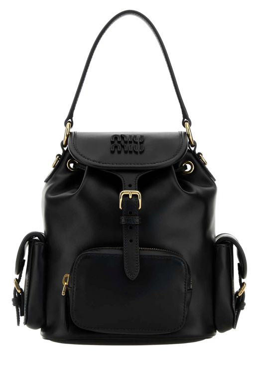 Miu Miu Leather Shoulder Bag — Black
