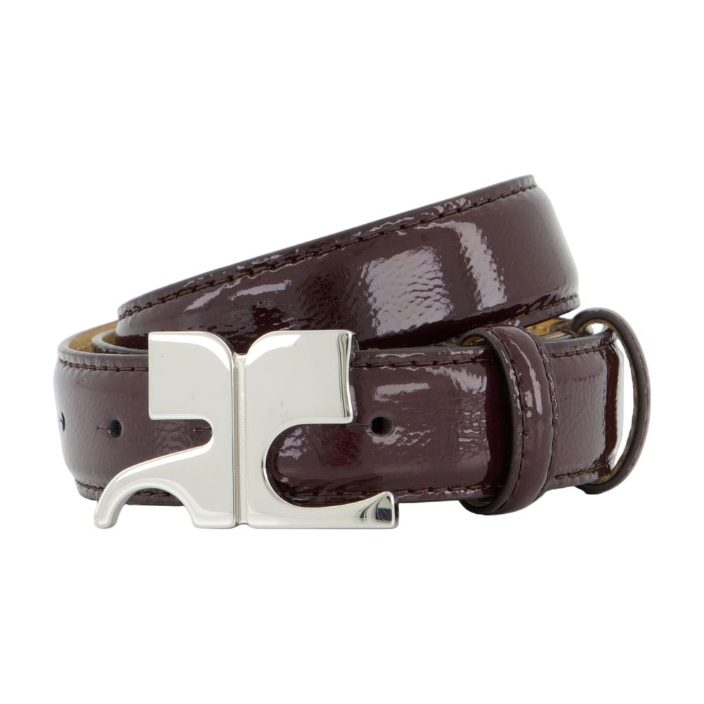 Courreges Belt — Burgundy Calfskin