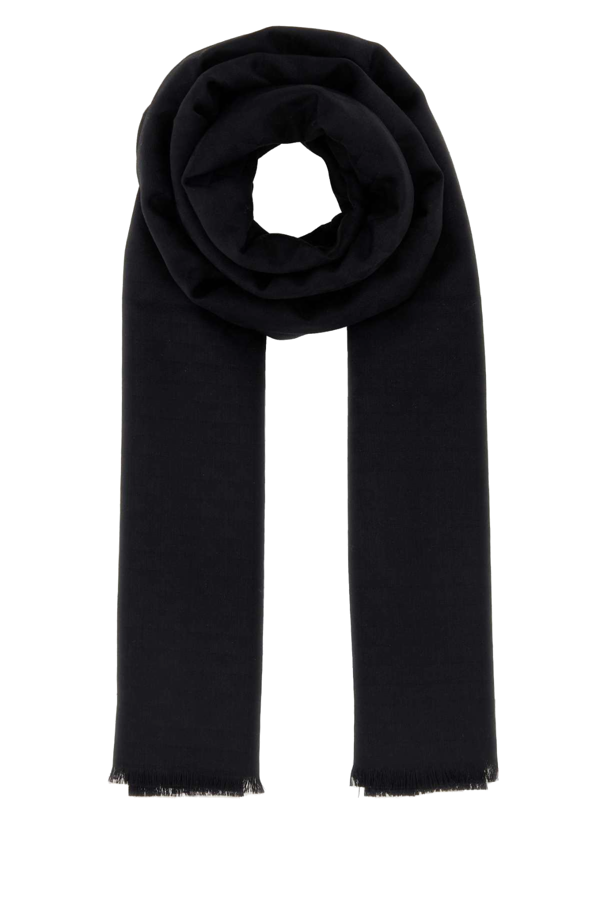 Prada Jacquard Wool-Silk Scarf — Black Exterior: Wool Silk Scarfs