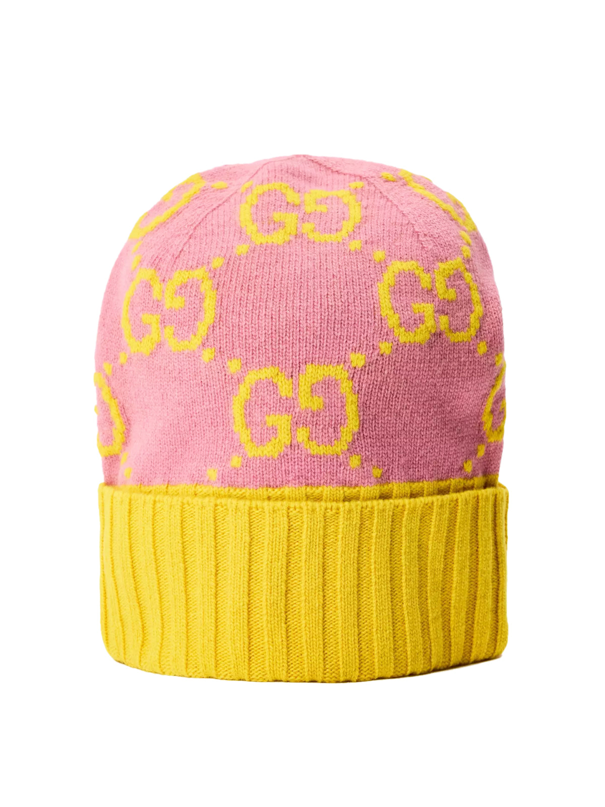 Gucci 6761103g2065975 Gg Monogram Wool Beanie — Pink Beanies