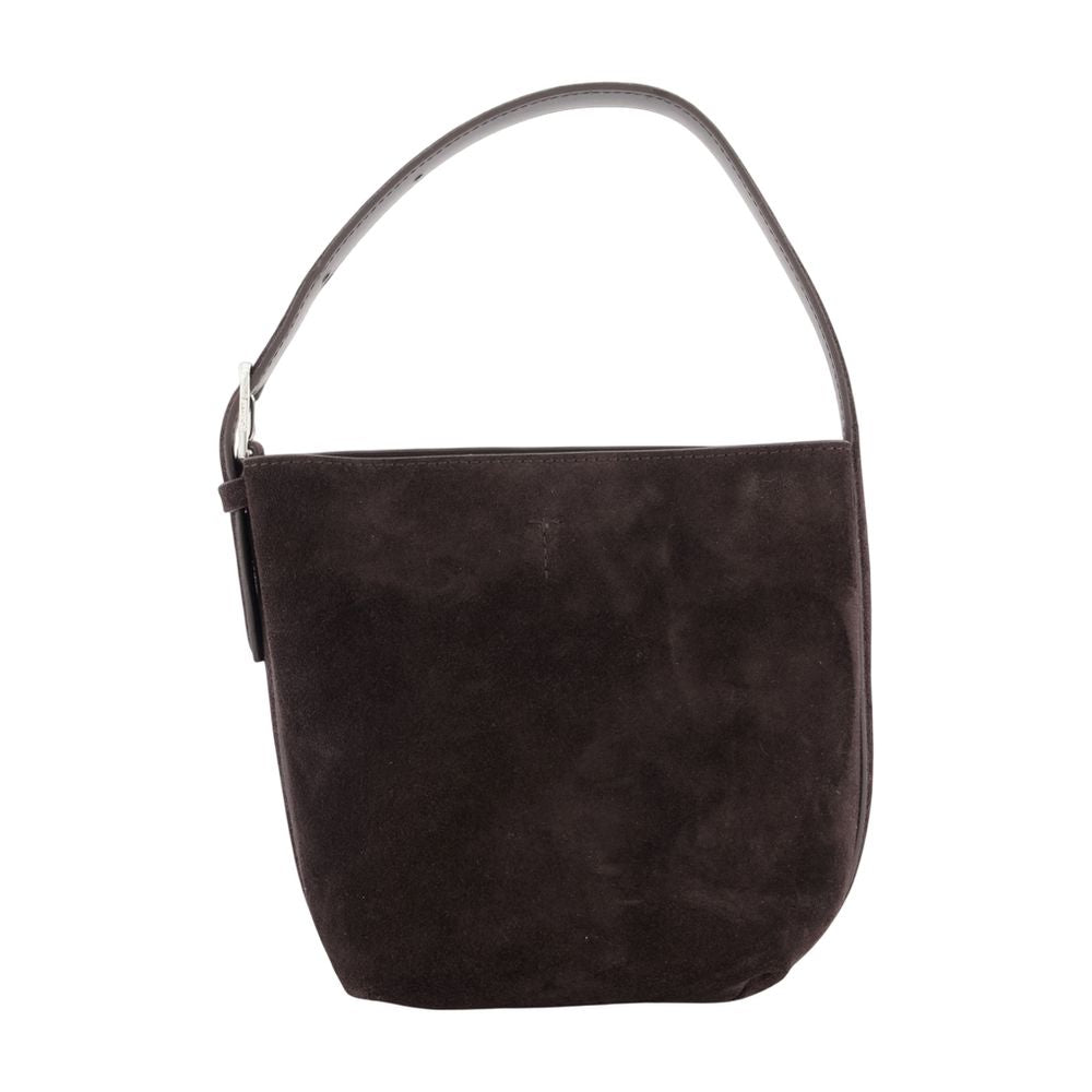 Toteme Petite Belted Shopper Shoulder Bag — Brown Calfskin
