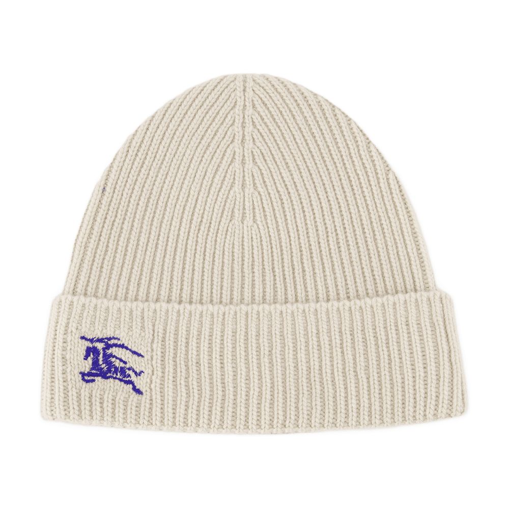 Burberry 8095582 Ribbed Cashmere Beanie — White Others Beanies