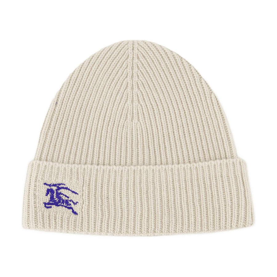 Burberry 8095582 Ribbed Cashmere Beanie — White Others Beanies