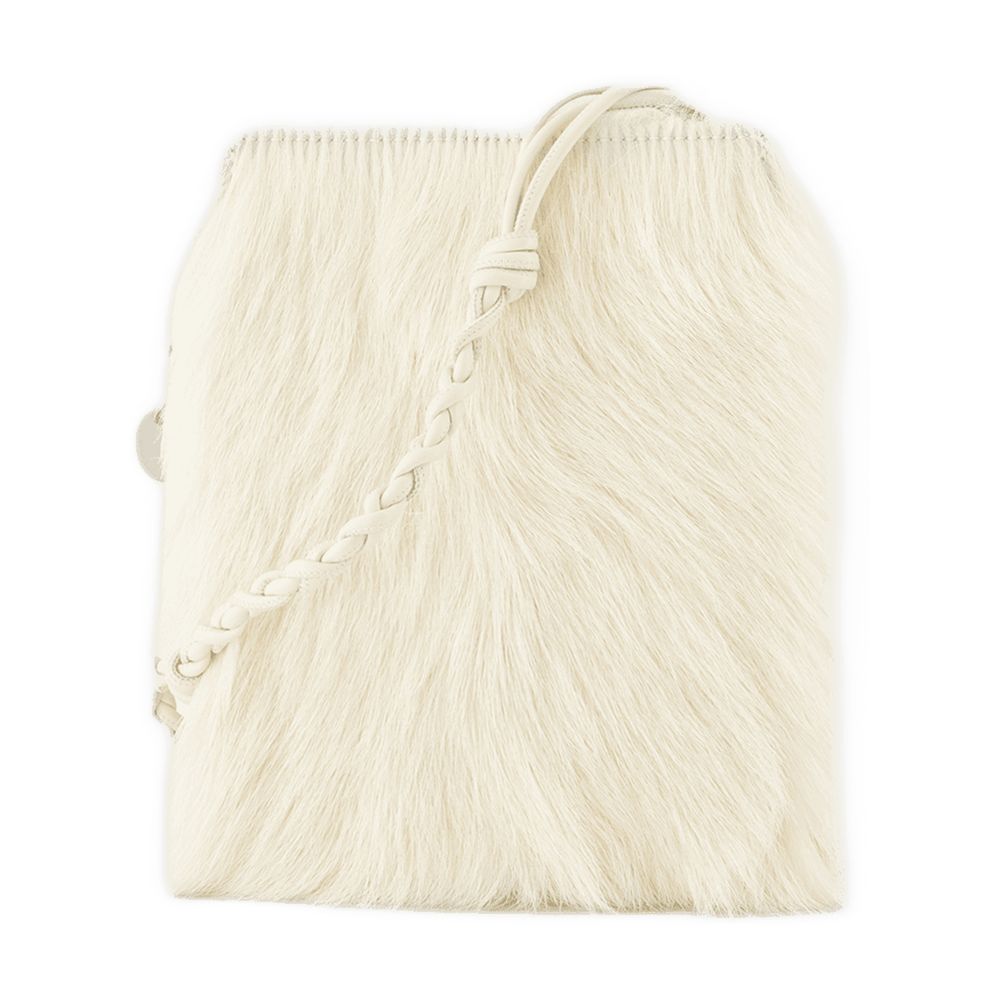 Jil Sander Textured Goatskin Crossbody Bag — White