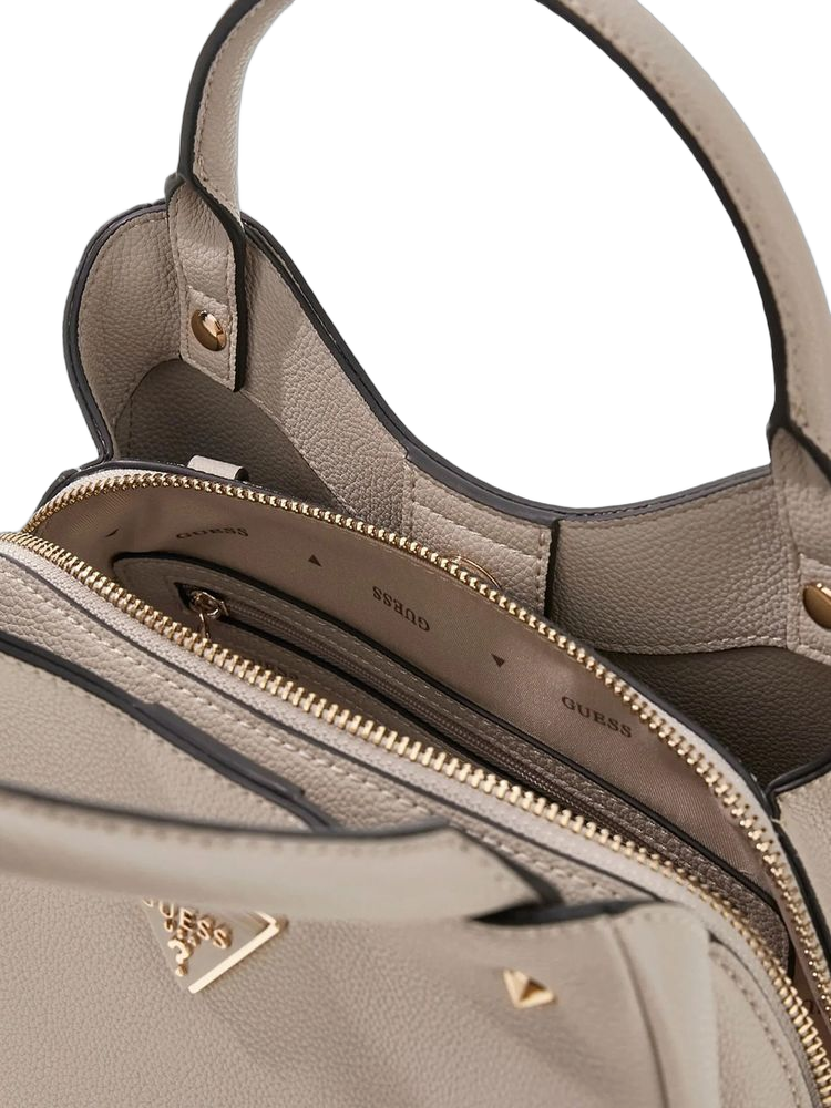 Guess Meridian Ii Shoulder Bag — Taupe Polyurethane