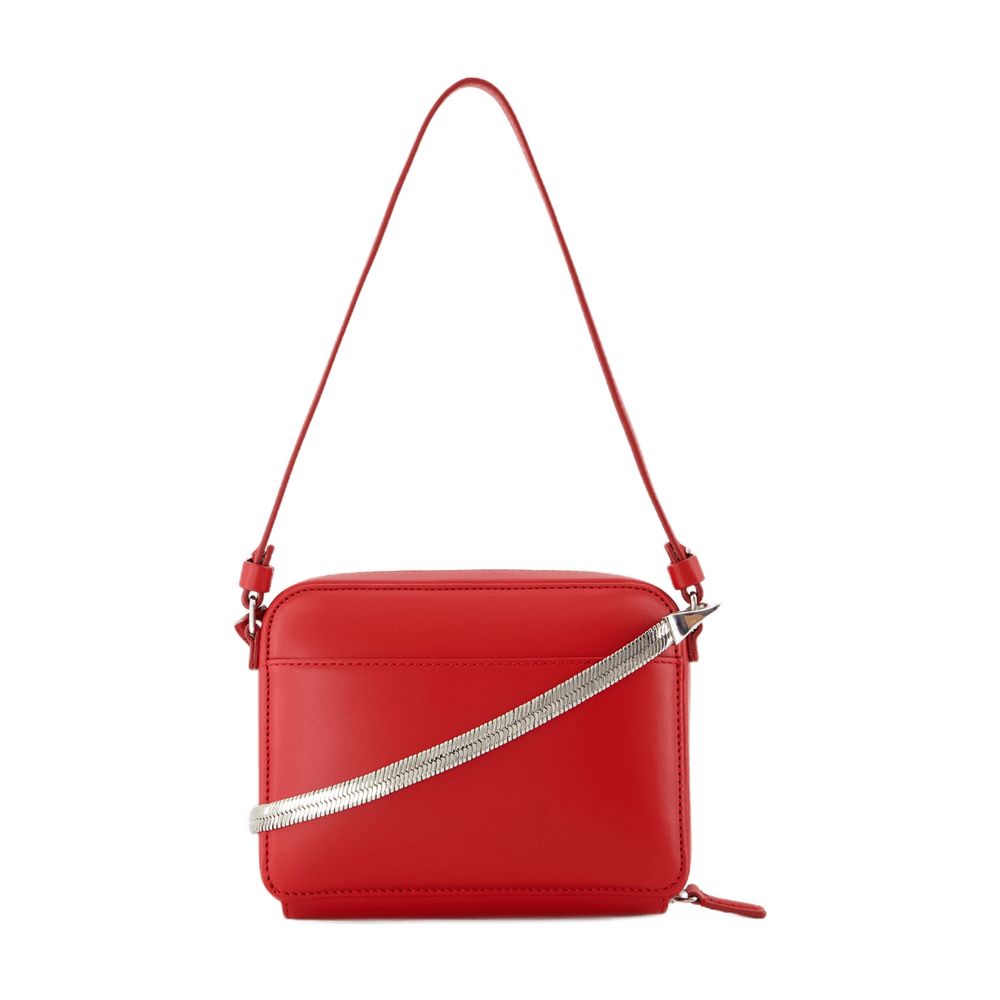 Courrèges Cloud Chained Shoulder Bag — Red Leather