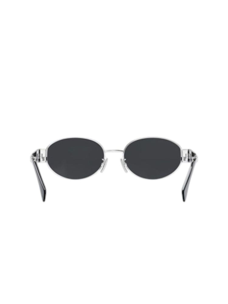 Celine Cl40235u Metal Oval Sunglasses — Silver