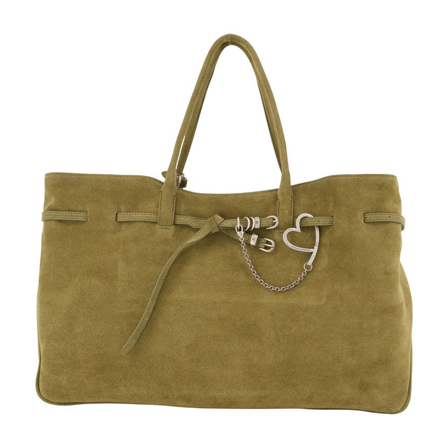 Marge Sherwood Suede Leather Tote Bag Khaki Cowhide