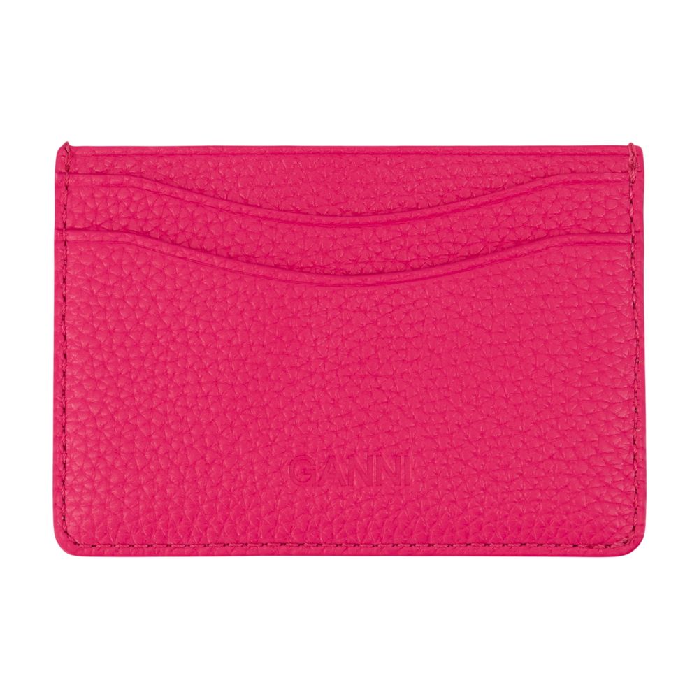 Ganni Bou Card Case — Pink Synthetic Cases