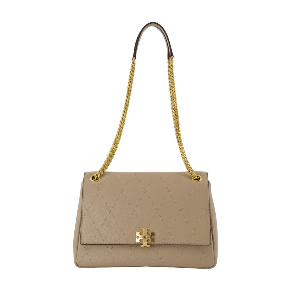 Tory Burch Charlie Shoulder Bag — Beige Calfskin