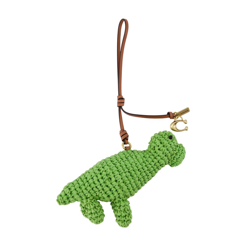 Coach Crocheted Dinosaur Charm — Green Acrylic Headbands