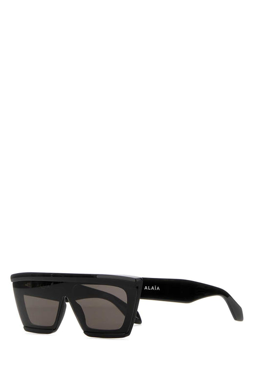 Alaia Sunglass Acetate Shield Sunglasses — Black Exterior