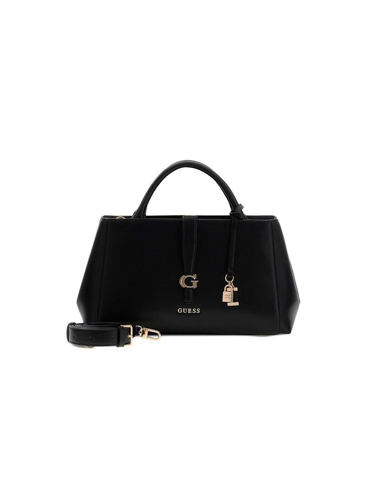 Guess Carrie Girlfriend Shoulder Bag — Black Polyurethane