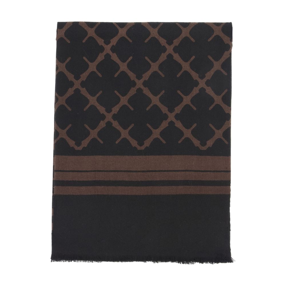 By Malene Birger Jacquard Wool Scarf — Brown Scarfs