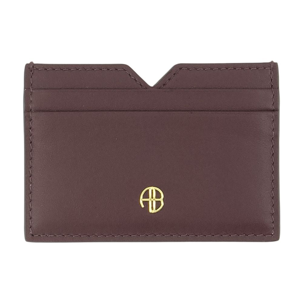 Anine Bing Calli Card Case — Burgundy Calfskin Cases