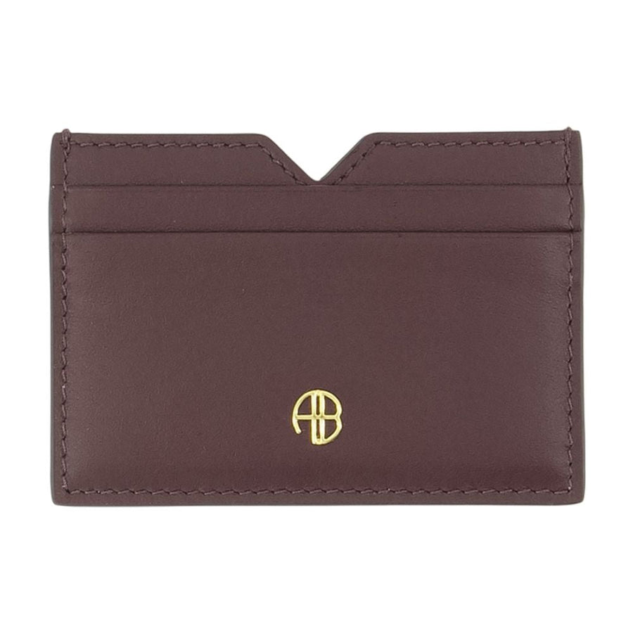 Anine Bing Calli Card Case — Burgundy Calfskin Cases