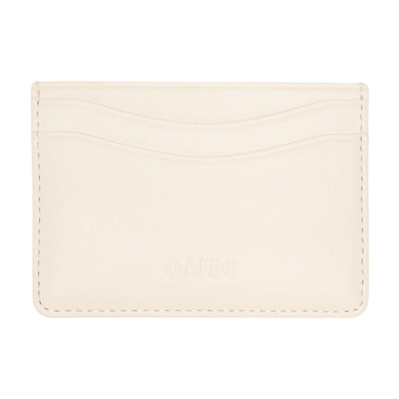 Ganni Bou Card Case — Cream Calfskin Cases