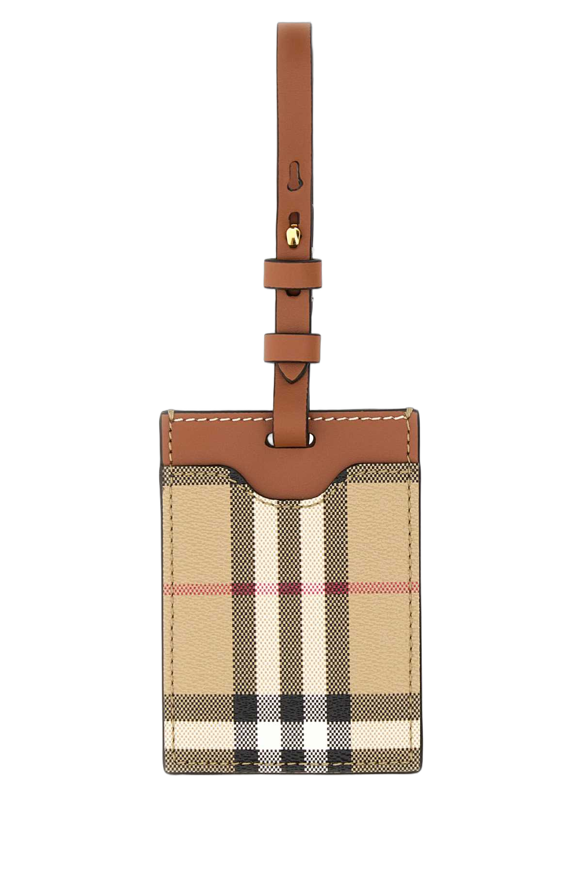Burberry Checked Leather Card Case — Beige Cases