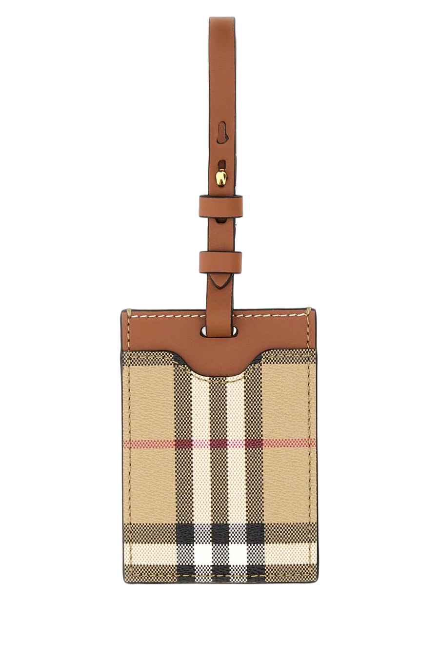 Burberry Checked Leather Card Case — Beige Cases