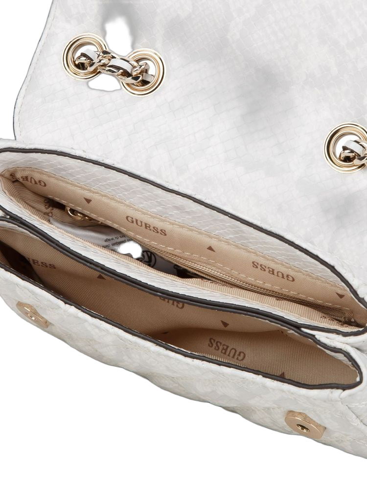 Guess Shoulder Bag — White Polyurethane