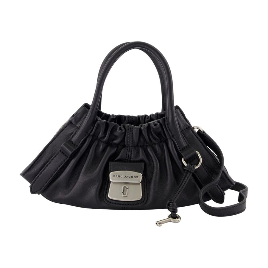 Marc Jacobs Gathered Lambskin Shoulder Bag — Black