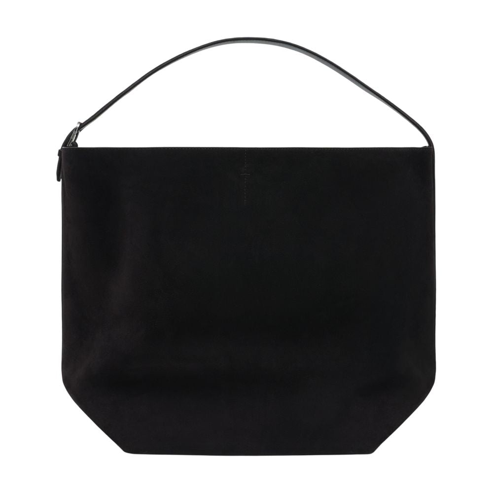 Toteme Belted Leather Shoulder Bag — Black Cowhide