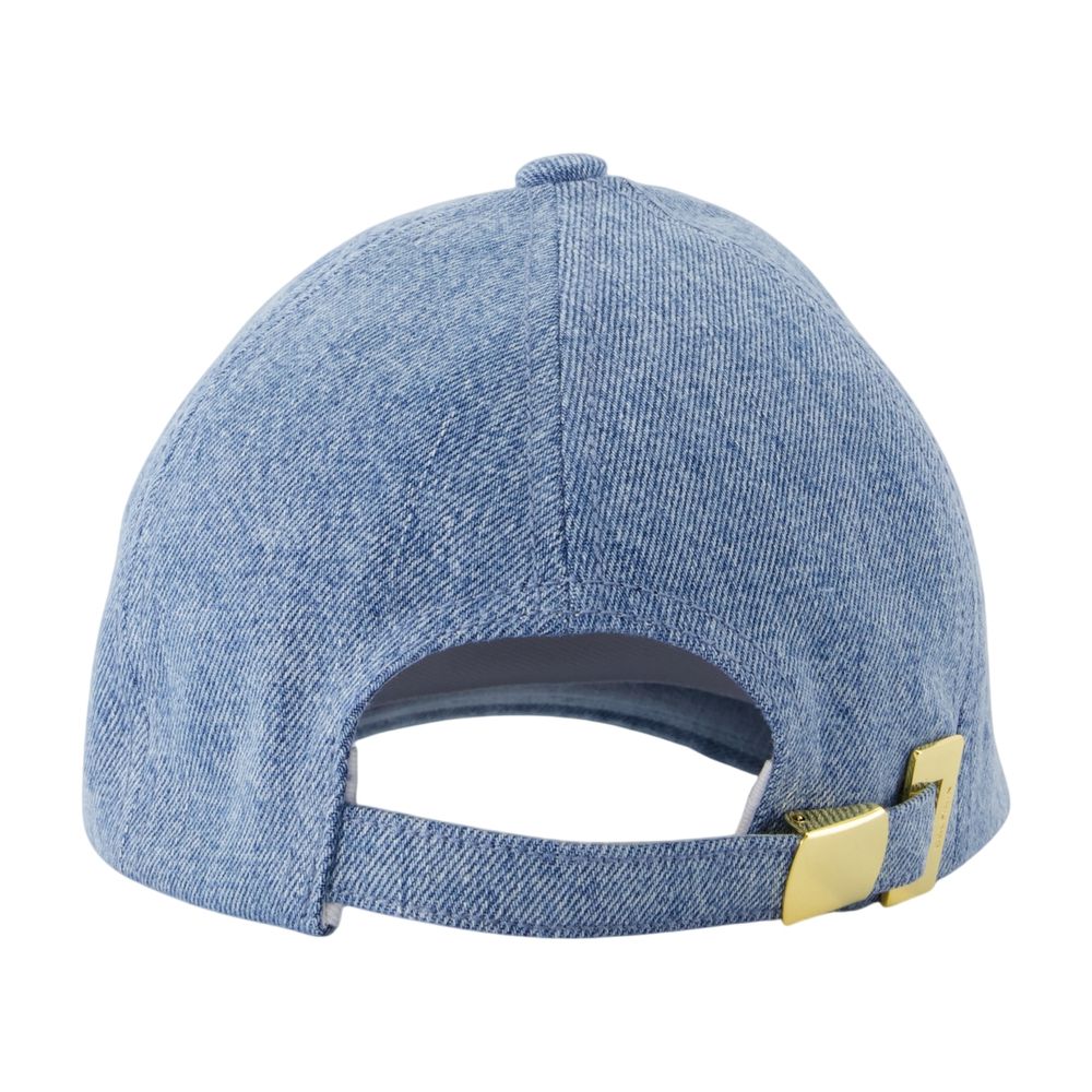 Balmain Gh1xa562dg11-6fc Logo-Embroidered Cotton Baseball Cap — Blue Caps