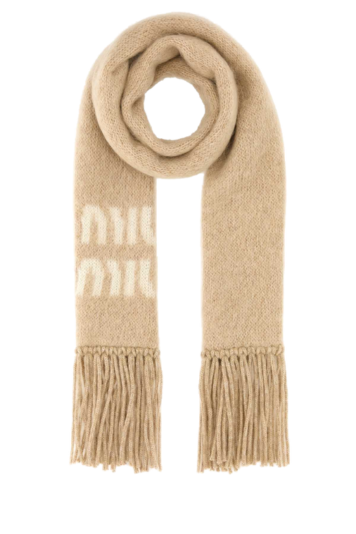 Miu Miu Mohair Blend Scarf — Beige Exterior: Nylon Wool Scarfs