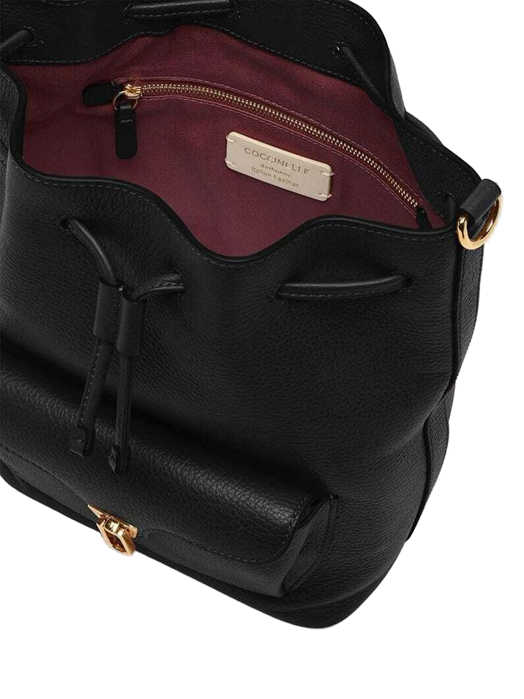 Coccinelle Beat Generatio Shoulder Bag — Black Genuine Leather