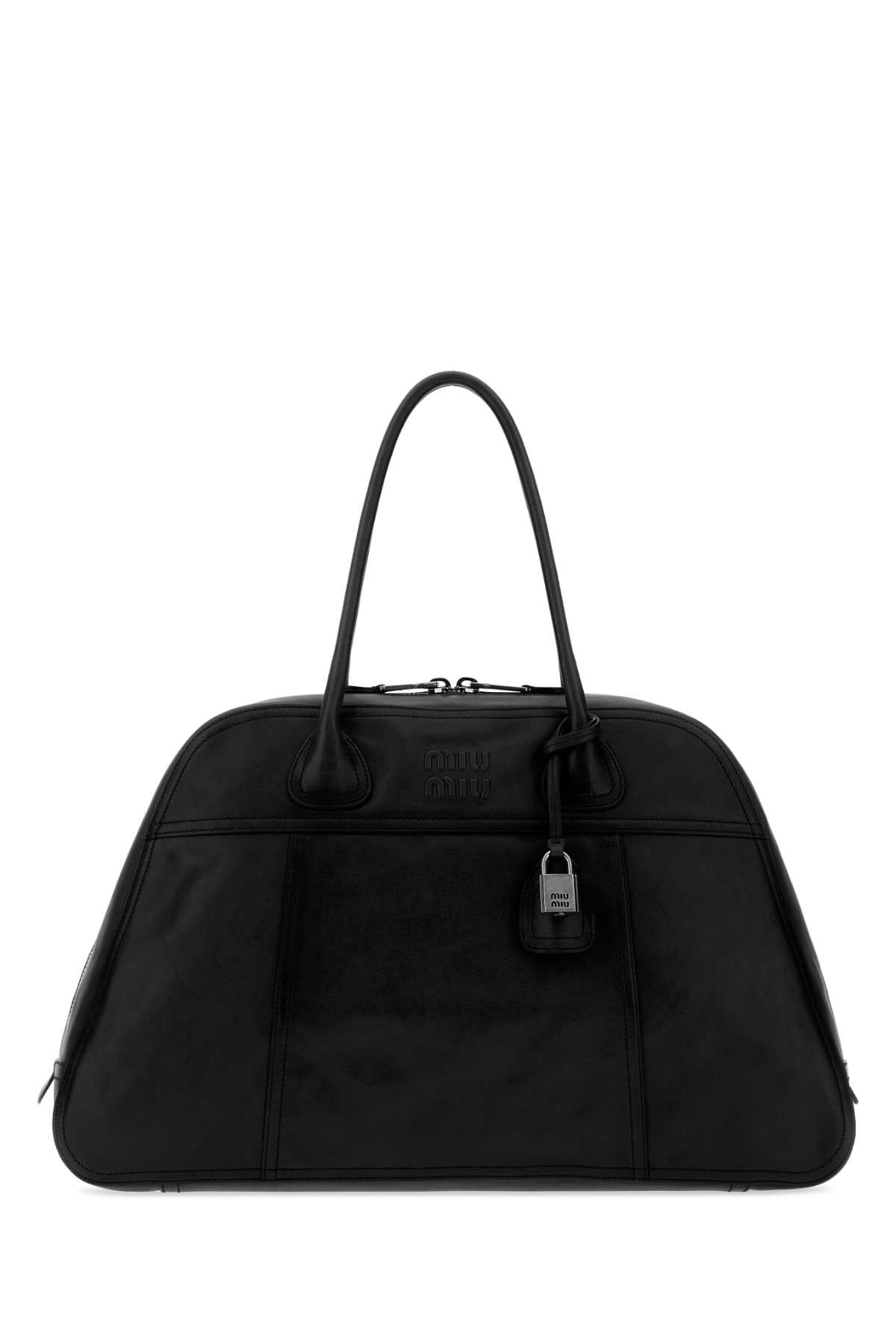 Miu Miu Vitello Leather Shoulder Bag — Black