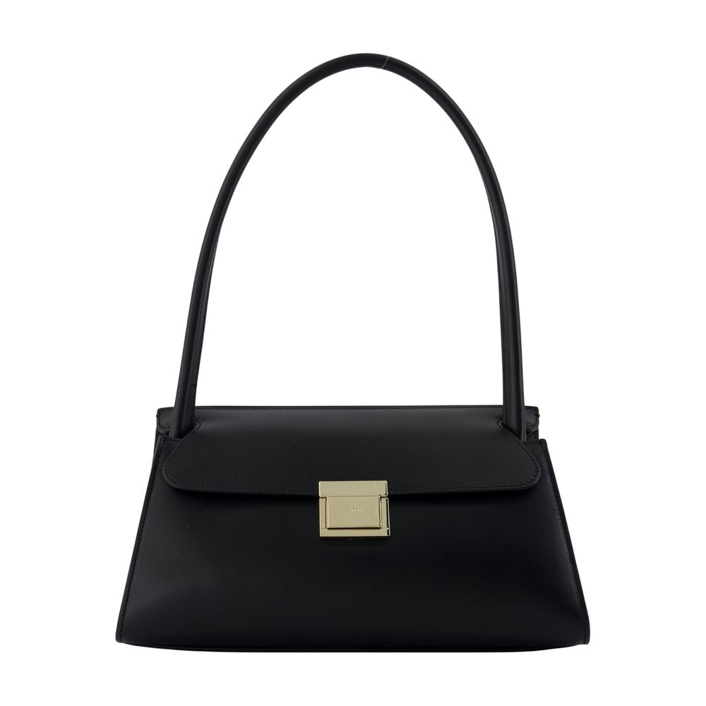 Ami Paris Mimi Crossbody Bag — Black Calfskin