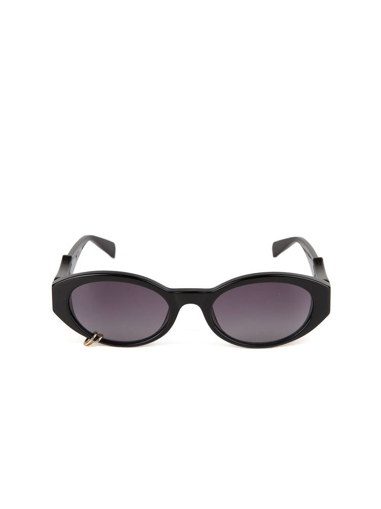 Zadig & Voltaire Szv502v Oval Acetate Sunglasses — Black