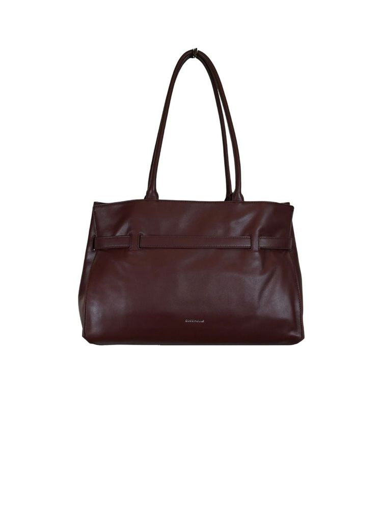 Coccinelle Bovine Leather Shoulder Bag — Brown