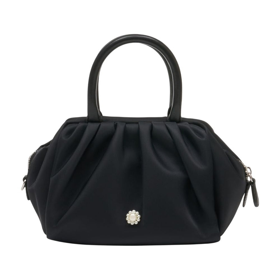 Simone Rocha Gathered Synthetic Top Handle Bag — Black