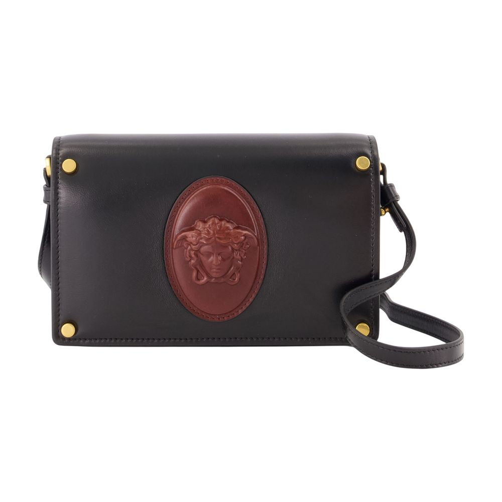 Versace Medusa Emblem Lambskin Wallet — Black
