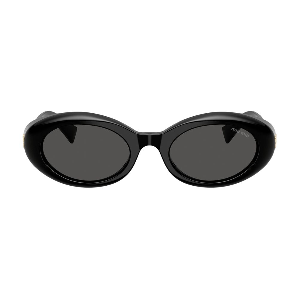 Miu Miu 0mub09s-16k08z52 Oval Acetate Sunglasses — Black