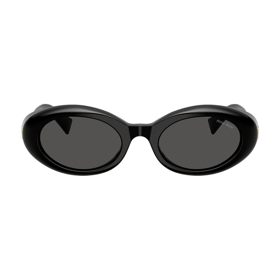 Miu Miu 0mub09s-16k08z52 Oval Acetate Sunglasses — Black