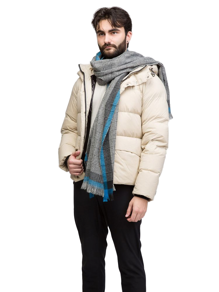 Momo Design Checkered Wool Blend Scarf — Black Acrylic Scarfs