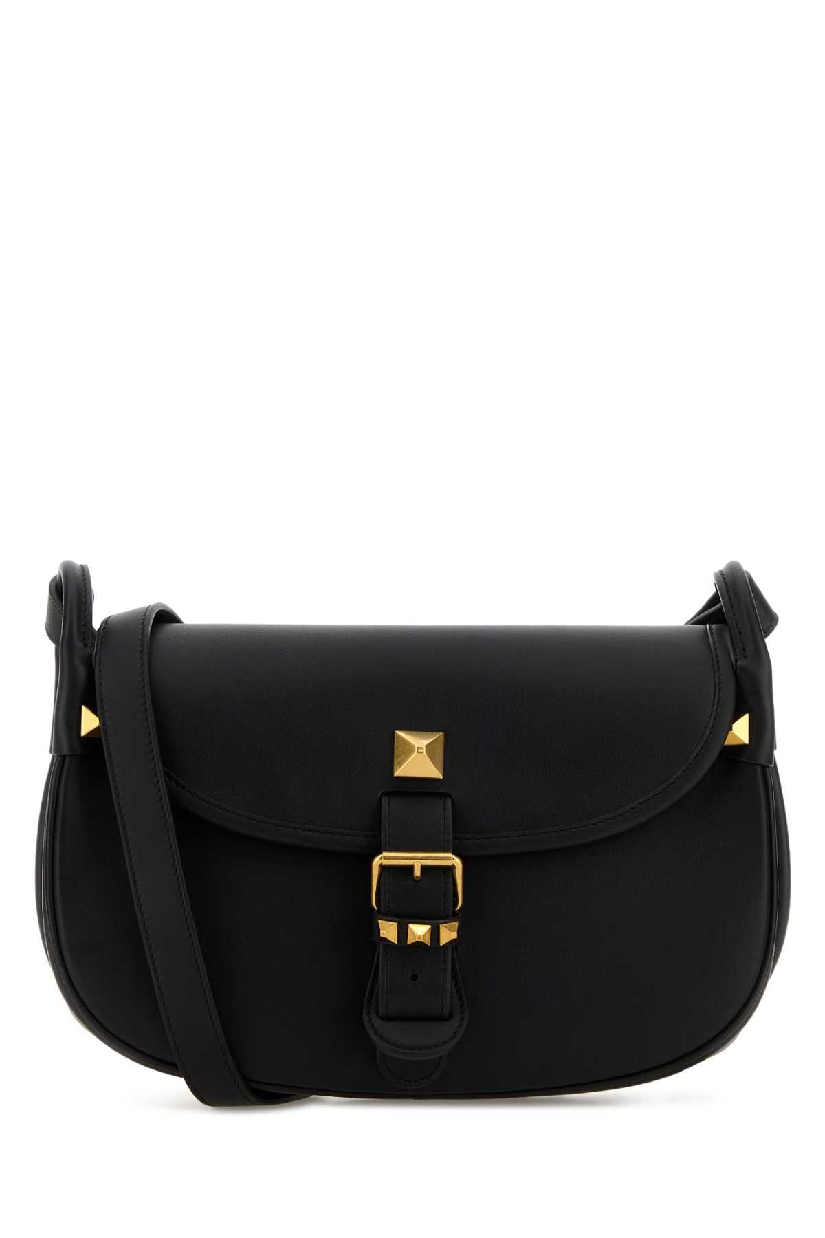 Valentino Garavani Studded Leather Shoulder Bag — Black