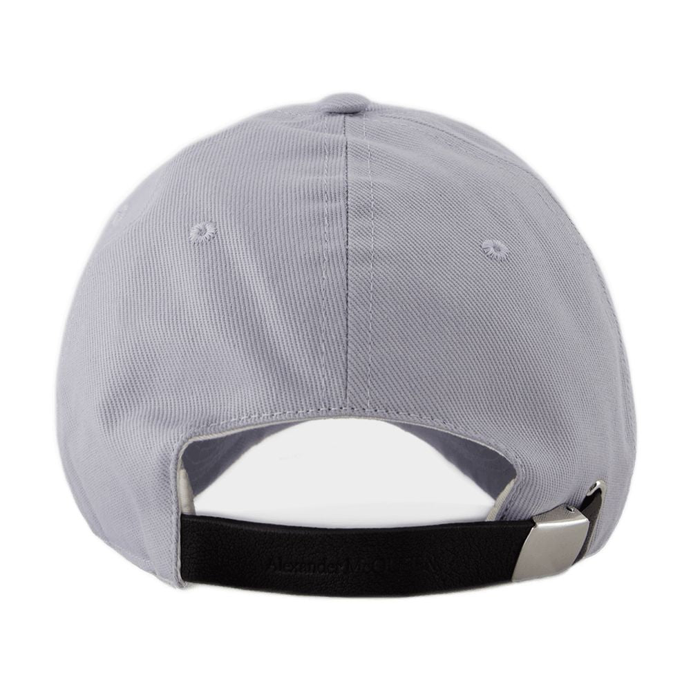 Alexander Mcqueen 688658 Logo-Embroidered Cotton Baseball Cap — Gray Caps